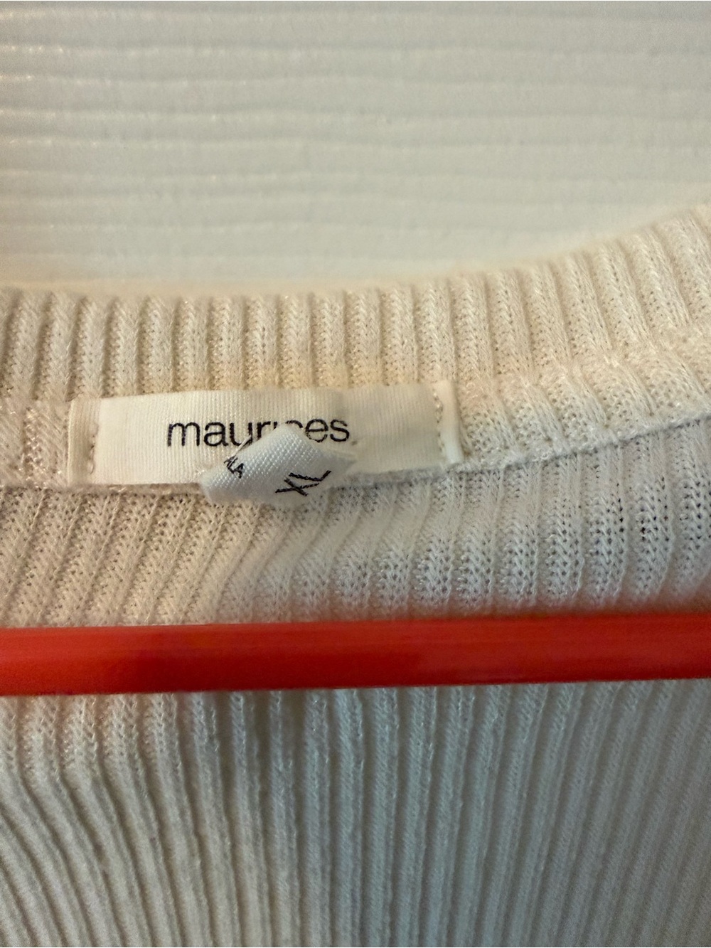 Maurices Cream Ribbed Button-Front Women’s Top - Picture 5 of 6